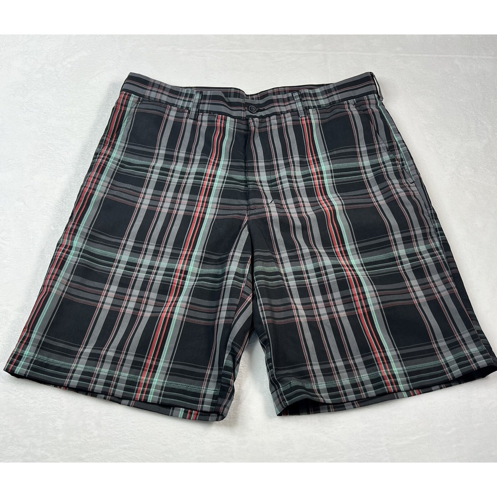 PGA Tour Pro Series Mens Size 34 Black Plaid Chino Golf‎ Shorts - Picture 2 of 11